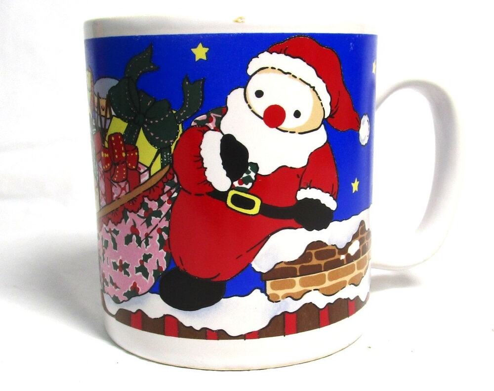 Santa Claus Christmas Mug 8 ounces Ceramic Festive Holiday Coffee Cocoa Cup